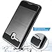 Alcatel OneTouch Flint Case, Alcatel OneTouch Fierce XL Case, kaesar [Slim Fit] [Shock Absorption] Brushed Metal Texture Hybrid Dual Layer Slim Protector Case Cover for Alcatel Fierce XL - Black