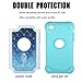 iPod 4 Case, iPod Touch 4 Case, MagicSky [Shock Absorption] Studded Rhinestone Bling Hybrid Dual Layer Armor Defender Protective Case Cover for iPod Touch 4th Generation (Mermaid)