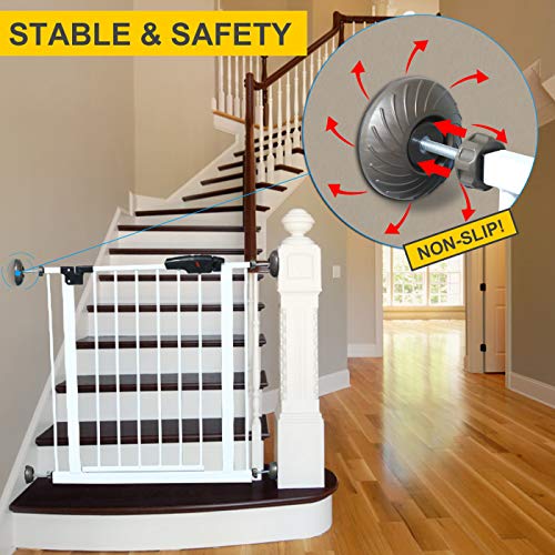 Plastic Baby Gate Wall Bumper,PRObebi Child Gate Small Protector fit 60 Baby Gate,Pet Gate with Door-Dog Gate Extra Wide,Baby Gate Wall Mount Saver Pressure Mount Replacement Part Accessory,4PCS Brown - Thumbnail 2