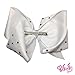 JoJo Siwa Signature Collection Hair Bow with Pastel Rhinestones - White - Sticker Patch Set Included