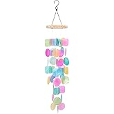 MUMTOP Shell Wind Chimes for Outside Clearance, Tropical Colorful Capiz Shell Wind Chime for Patio,Indoor,Outdoor,Garden,Yard,Coastal,Beach Decor or Gifts for Women,Girl