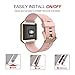 Simpeak Sport Band Compatible with Fitbit Blaze Smartwatch Sport Fitness, Silicone Wrist Band with Meatl Frame Replacement for Fitbit Blaze Men Women, Large, Pink Band with Frame