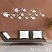 Alrens 4 Pcs 3D Acrylic Mirror Wall Sticker Decal DIY Home Sign Letters Decor Living Room Bedroom Sofa TV Background Decoration, adesivo de Parede (Silver)