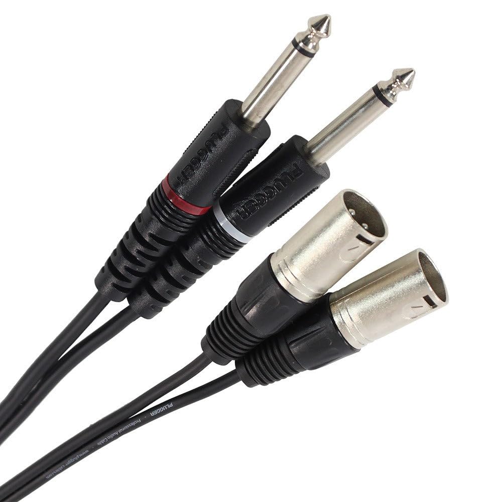 Plugger XLR Male 3B/Mono Male Jack Black 0.6m Double Cable.