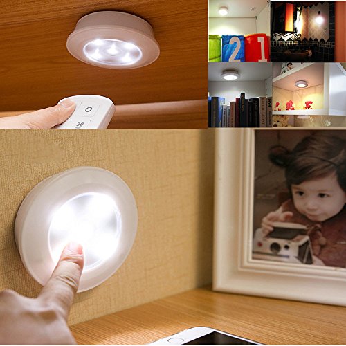 Akabsh Wireless Remote Control Lights LED Touch Night Light 4PCS 2.4G Remote Control a Cemote Control up to 24 Lights