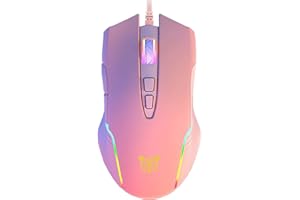Gaming Mouse, Computer Mouse GM905 with RGB LED, 6400 dpi 7 Programmable Buttons 6 dpi Adjustable, Ergonomic Wired Optical Mo