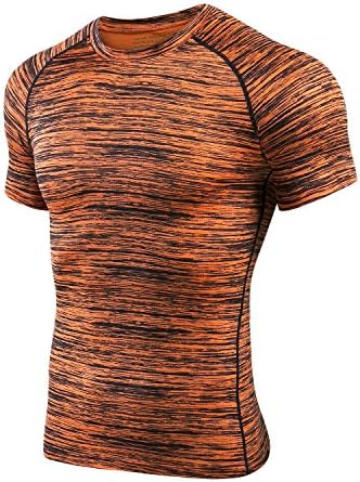 TRYSIL Men's Compression Shirt Short Sleeve Top Tee Running Shirt Quick Dry Sportswear Elastic Baselayer Tights