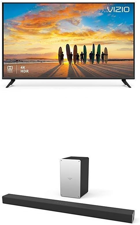 VIZIO V-Series 50” Class (49.5" Diag.) 4K HDR Smart TV and 36" 2.1 Channel Sound Bar System (2018 Model)