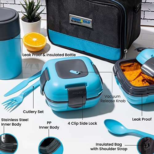 Lunch Box Bag Set for Adults and Kids Pinnacle Insulated Leakproof
