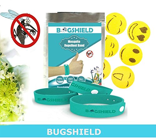 Mosquito Repellent Bracelet 6 Pack + 6 Bug Repellent All natural Patches - NO DEET, NO SPRAY - Safe for kid, travel and outdoor