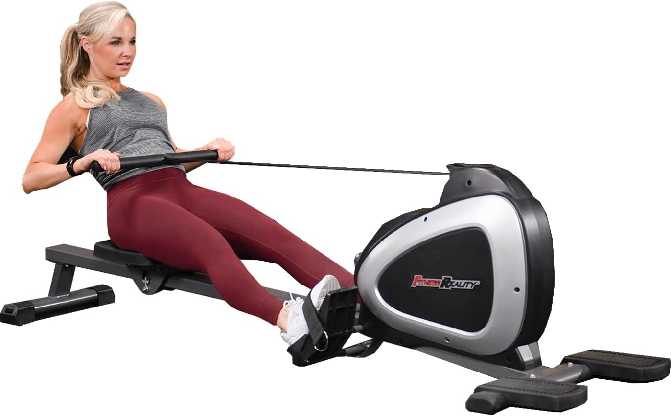 Photo 1 of **PARTIAL SET/MISSING PIECES** Fitness Reality Magnetic Rowing Machine with Bluetooth Workout Tracking Built-In, Additional Full Body Extended Exercises, App Compatible, Tablet Holder, Rowing Machines for Home Use