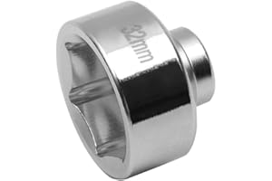 Ibetter 32mm Socket for GM,Volkswagen,Pontiac Chevrolet,Saturn, Pontiac, Saab, Steel Oil Filter Wrench, 3/8" Drive 6-Point Filters Cap Removal Tool