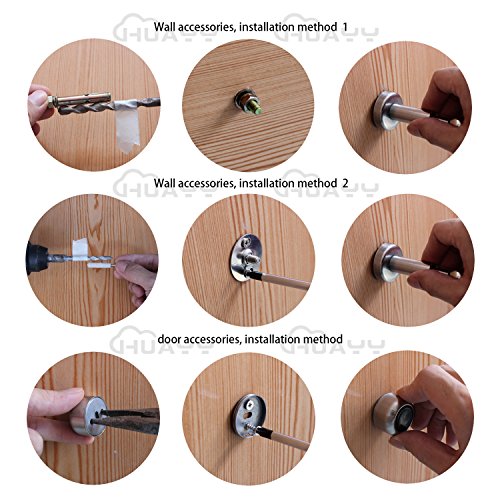 HUAYY 304 Stainless Steel Soft-Catch Magnetic Door Stop Protection Wall Mount Hydraulic Buffer Sound Dampening Door Stopper HYY-18012502