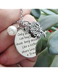 ALoveSoul - Collar con texto en inglés "Only an Aunt Can Hug Like A Mom Keep Secrets Like A Sister Share Love Like A Friend"