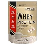 SmartÂ¹Â³â¸ 100% Whey Protein | Undenatured, Grass-Fed, Gluten-Free, Soy-Free, Non-GMO, USA/Australia, Keto (Low Carb), Natural BCAAs (1000g / 2.2lbs, Unflavored)