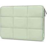 MOSISO Laptop Case 16 inch, 15-15.6 inch Puffy Laptop Sleeve Compatible with MacBook Pro 16 M4 M3 M2 M1,HP Acer Dell Lenovo ASUS Notebook, Rectangle Quilted Puffer Computer Bag for Women, Sage Green