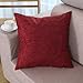 CaliTime Cushion Cover Throw Pillow Case Shell for Home Sofa Couch, Roses Floral Embroidered 18 X 18 Inches, Deep Red