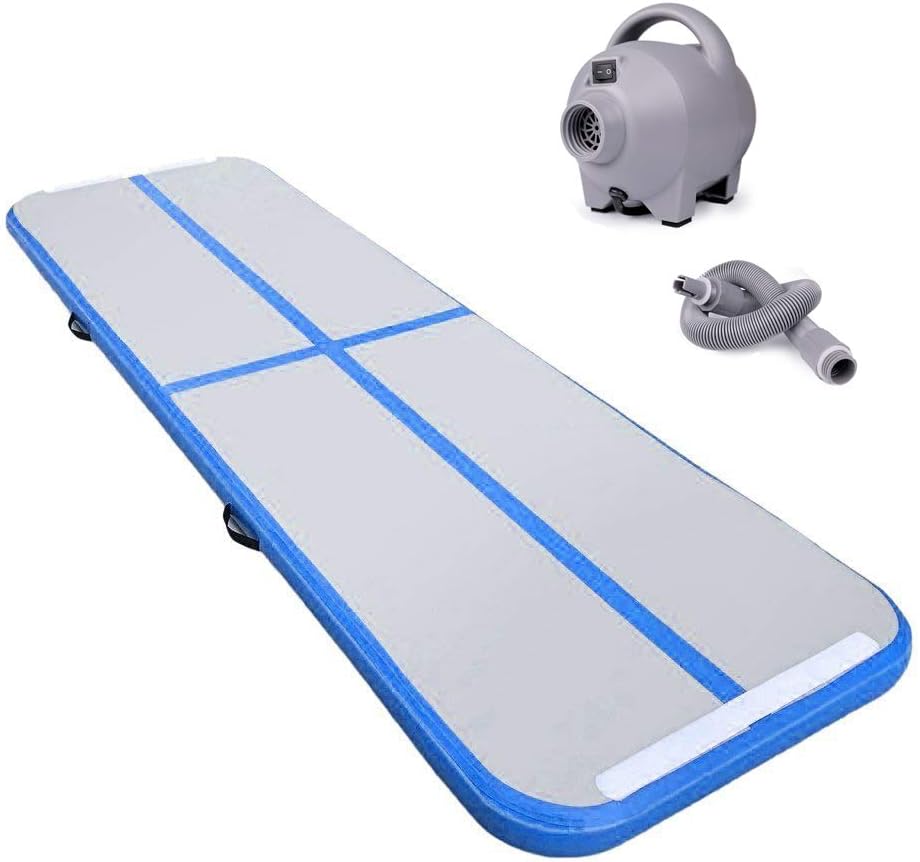 Yikky 6.5ft/10ft/13ft/16.5ft/20ft/23ft/26ft/30ft/33ft/36ft/40ft Inflate Air Track Tumbling Gymnastic/Yoga/Taekwondo/Camping Airtrack Training Mat with 500W Electrical Pump