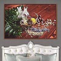Framed Canvas Wall Art Tea Servings Dark Drinks Farmhouse/Country Group Multicolor Photography Realism - 16x24 inches