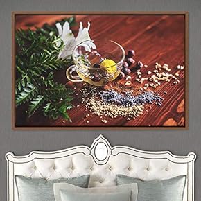 signwin Framed Canvas Wall Art Tea Servings Dark...