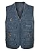 Gihuo Men's Fishing Vest Casual Utility Travel Safari Cargo Outdoor Work Photo Fly Vest Jacket with Multi Pockets