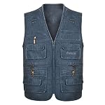Men’s Casual Outdoor Work Pockets Fishing Photo Journalist Denim Vest www.denim.fit