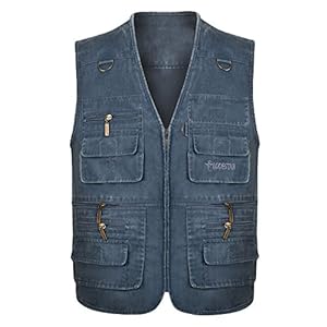 Men’s Casual Outdoor Work Pockets Fishing Photo Journalist Denim Vest www.denim.fit