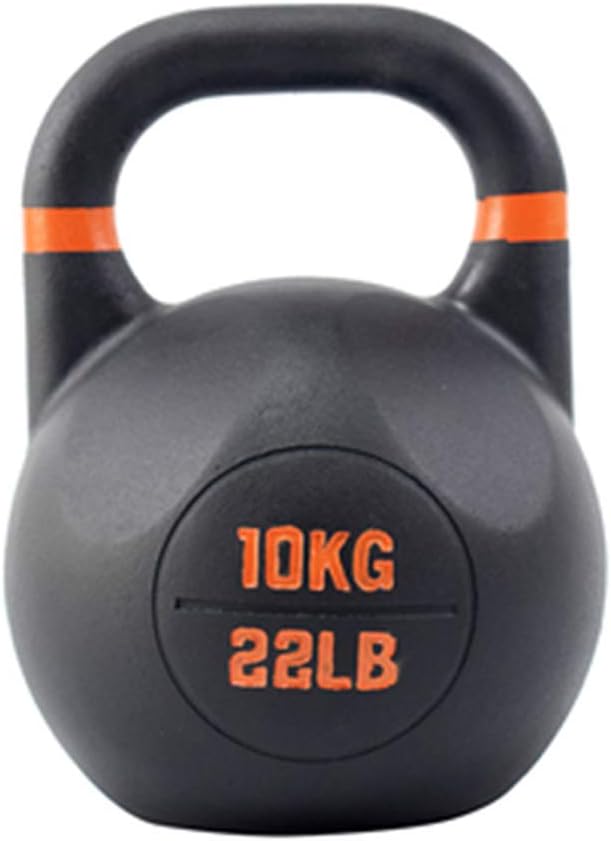 DPPAN Cast Iron Kettlebell Weight, Vinyl Coated Exercise Kettlebell Fitness Workout Body Equipment, for Weightlifting, Bodybuilding, Lose Weight,Orange_22lb