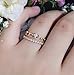 Gieschen Jewelers Clover Tiara 18K Rose/White Gold-Plated CZ Crystal Dainty Ring