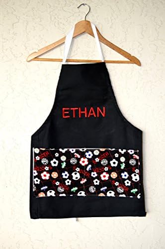 Kids boys apron sizes 3-6 months through 8-10 years includes name!