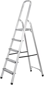 Escalera de 5 peldaños, escalera plegable para el hogar, peso ligero de