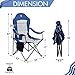 EVER ADVANCED Oversized Padded Quad Arm Chair Collapsible Steel Frame Folding Camp Chair with Cup Holder, Heavy Duty Supports 300 lbsthumb 4