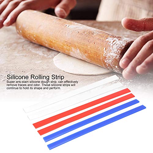 6PCS Measuring Dough Strip, 15'' Professional Silicone Guide Sticks Rolling Pin Guides