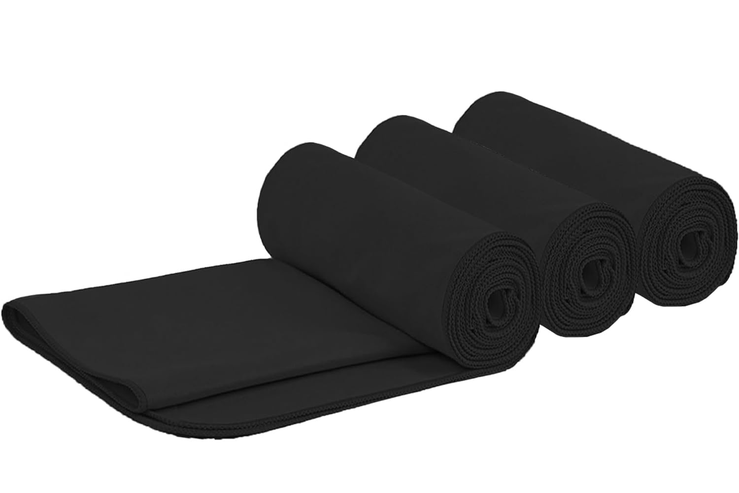 HIDMD Microfibre Sports Towel Mcrofiber Gym Towels for Sweat Swimming Yoga Beach Travel Bath Shower Fitness Exercise Lightweight Camping 40x80cm 3 Pack Black