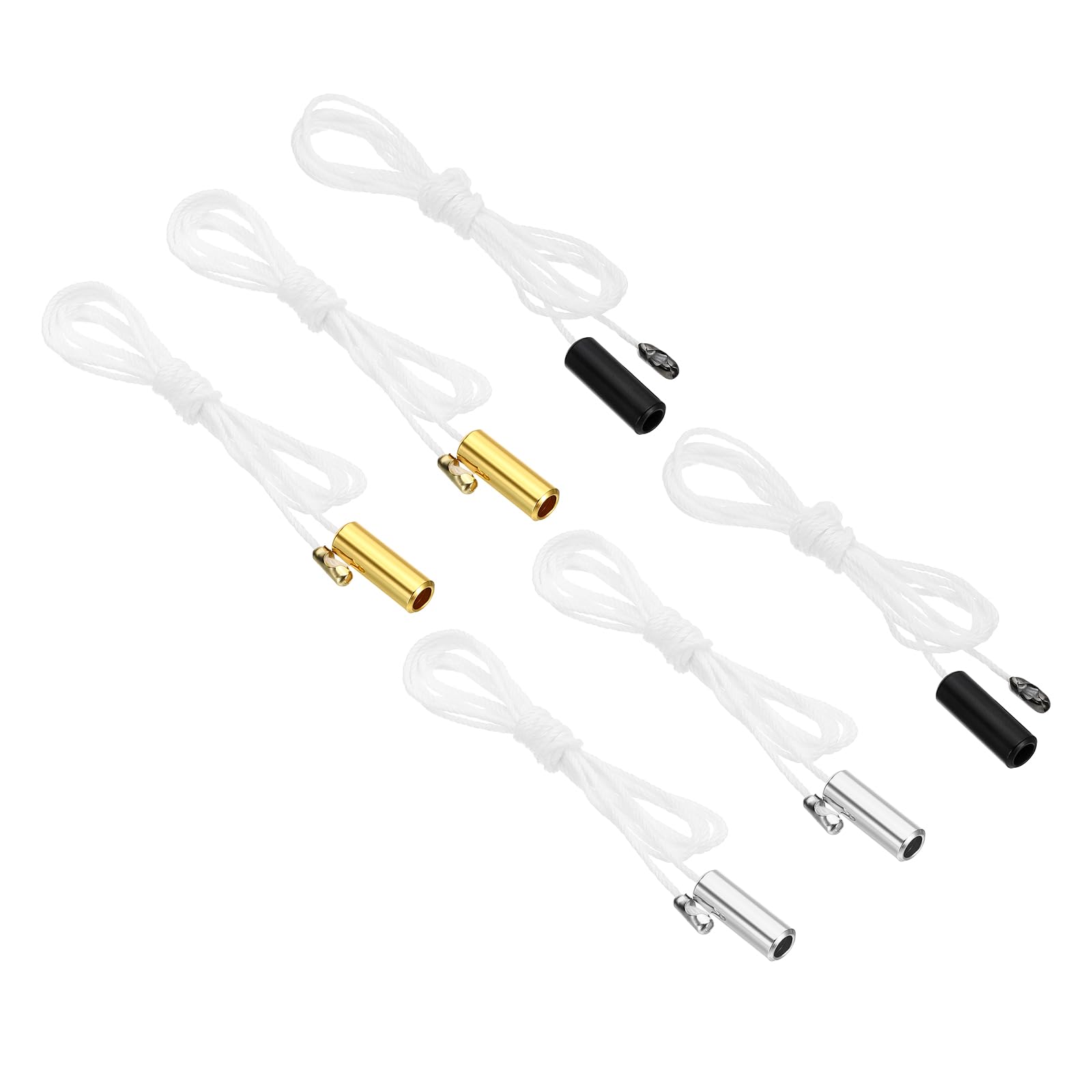 PATIKIL 1.5M 4.9ft Ceiling Pull Chain, 6 Pcs Pulls String Extender with Cylinder Pendant for Fan Light Chandelier Table Lamp Pulling Switch, 3 Colors