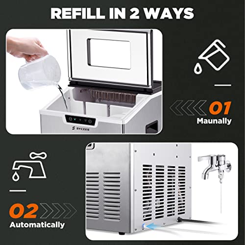 SYCEES 2in1 Countertop Ice Maker & Shaver Machine, 18 Cubes in 11