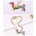 GSM Accessories Womens Painted Enamel Daschund Sausage Dog Long Alloy Pendant Necklace NK1199