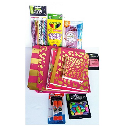 Buy Back to School Supply Bundle 3 Pocket Fancy Pink and Gold Folders