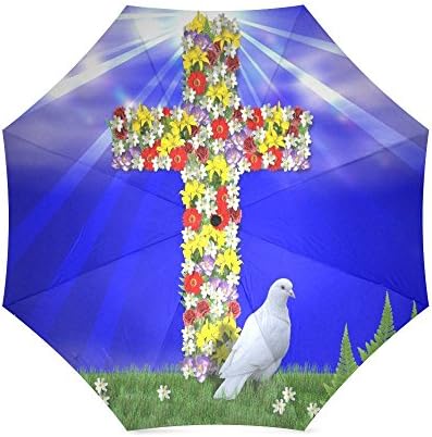 Catholic Christian Religious Church Gifts Cross Anti Rain Windproof Travel Golf Sports Foldable Umbrella