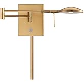 GEORGE KOVACS P4338-248 George's Reading Room LED Swing Arm Wall Lamp, 1-Light, 8 Total Watts, 6.25-in H x 14.75-in W, Honey 