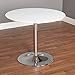 Simple Living White Chrome Metal Stand Single Pisa Dining Table White Contemporary