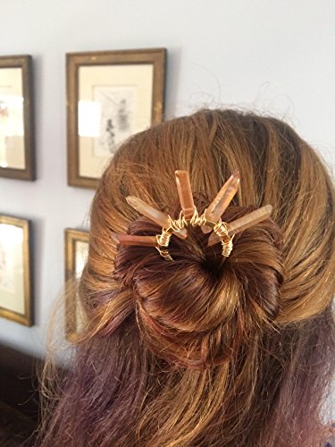 Smokey Quartz Hair Stick, crystal chopstick, hair fork