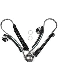 TK3060 - Kit de cadena de sincronización con engranaje de manivela (un lado elevado), tensor de estilo actualizado, rieles de guía y espaciadores de cámara para Ford 04 08 5,4 L (3 válvulas) F-150 Lincoln Mark LT Navigator