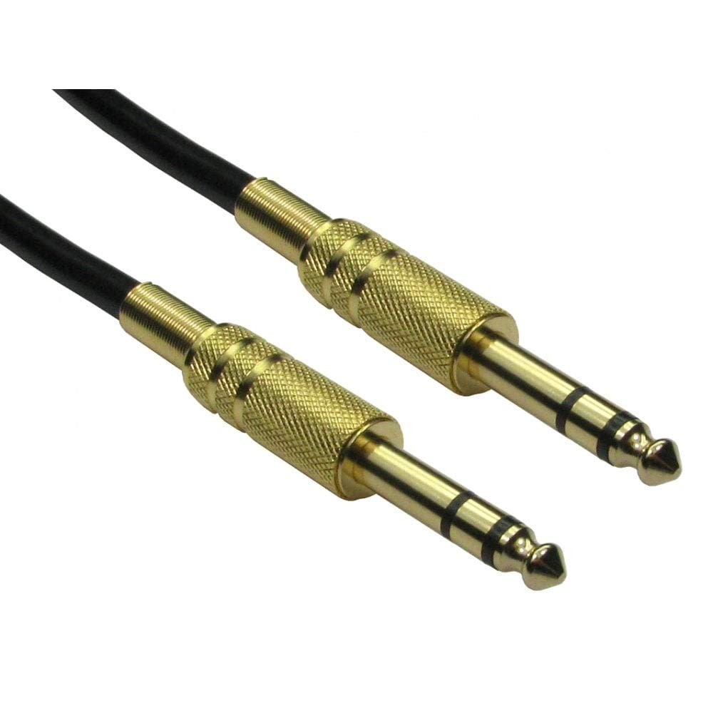 World of Data 0.5m 6.35mm Audio Cable - 1/4 inch Male to Male Copper Core Gold Plated Stereo Balanced TRS