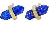 Lapis Lazuli Stud Earring- Genuine Gemstone- Women's Jewelry Gift Idea- Healing Crystal