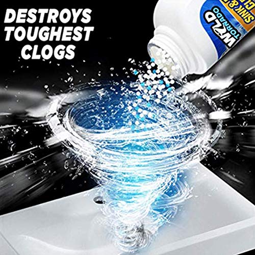 Powerful Sink and Drain Cleaner Chemical Powder Agent for Kitchen Toilet Pipe Dredging, Quick Foaming Toilet Cleaner, Hair Grease Clog Remover, Drain Opener (White, 110G)