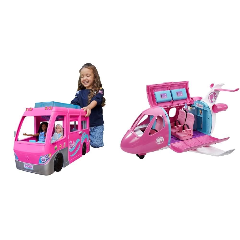 BARBIE DREAMPLANE - JOUET AVION TRANSFORMABLE AVEC POUPÉE, FONCTIONNEL, NEUF