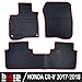 biosp Car Floor Mats for Honda CR-V CRV 5th 2017 2018 2019 Front And Rear Seat Heavy Duty Rubber Liner Black Red Vehicle Carpet Custom Fit-All Weather Guard Odorless