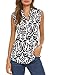 Halife Womens Summer Sleeveless V Neck Dressy Shirts Pleats Flowy Tunic Tank White S