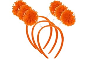 Haakong 3 Pieces Pom Headband Head Bopper for Women Adults Party Accessory